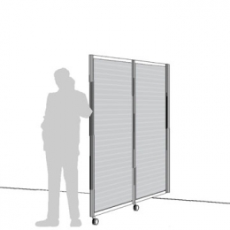 Separè a parete ALA ROLLER LIGHT "alveolare" - cm205x190h (2 elementi)