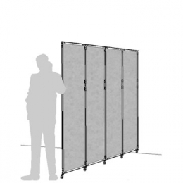 Separè a parete CLIPPER ROLLER LIGHT "feltro" - cm 264x201h (4 elementi)