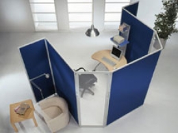 Pannello divisorio CLIPPER "finestrato feltro"- cm 65x195h