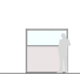 Pannello divisorio MACRO "finestrato laminato" - cm 200x200h  - Pannello divisorio MACRO 