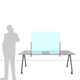 Schermo parafiato ONDESK FRONT OFFICE per front office - cm 100x75h  con morsetti tipo B