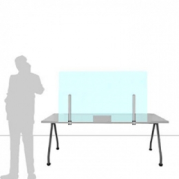 Schermo parafiato ONDESK FRONT OFFICE per front office - cm 135x75h  con morsetti tipo A