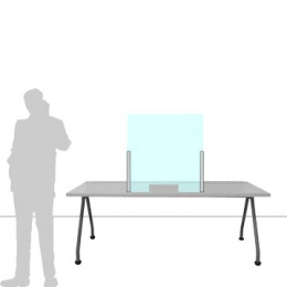 Schermo parafiato ONDESK FRONT OFFICE per front office - cm 75x75h  con passacarte cm 30x10