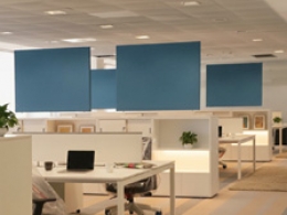 Pannello fonoassorbente sospeso TXT "leaf" - cm 120x100h