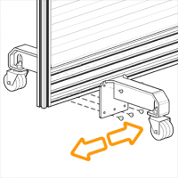 Libreria divisoria autostabile MOBIL-JU - cm 150x200h con 4 piedi su ruote frenate