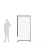 M10.20P-P4R.o scheda prodotto - Pannello divisorio su ruote MACRO Pannello divisorio su ruote MACRO "alveolare" - cm 100x200h - Pannello divisorio su ruote MACRO