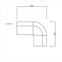 Banco reception con struttura metallica.