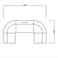 Banco reception con struttura metallica.