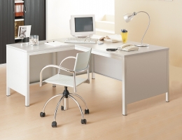 Scrivania pannellata con struttura metallica cm 100.